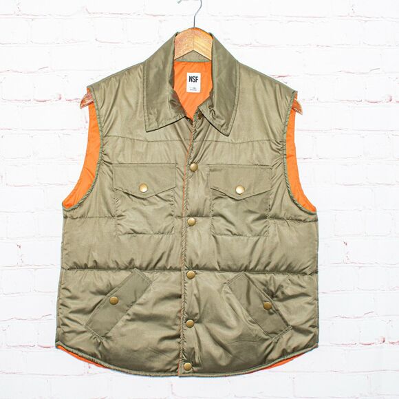 NSF Aida Puffer Vest Jacket Army Green Size Medium - Picture 7 of 11